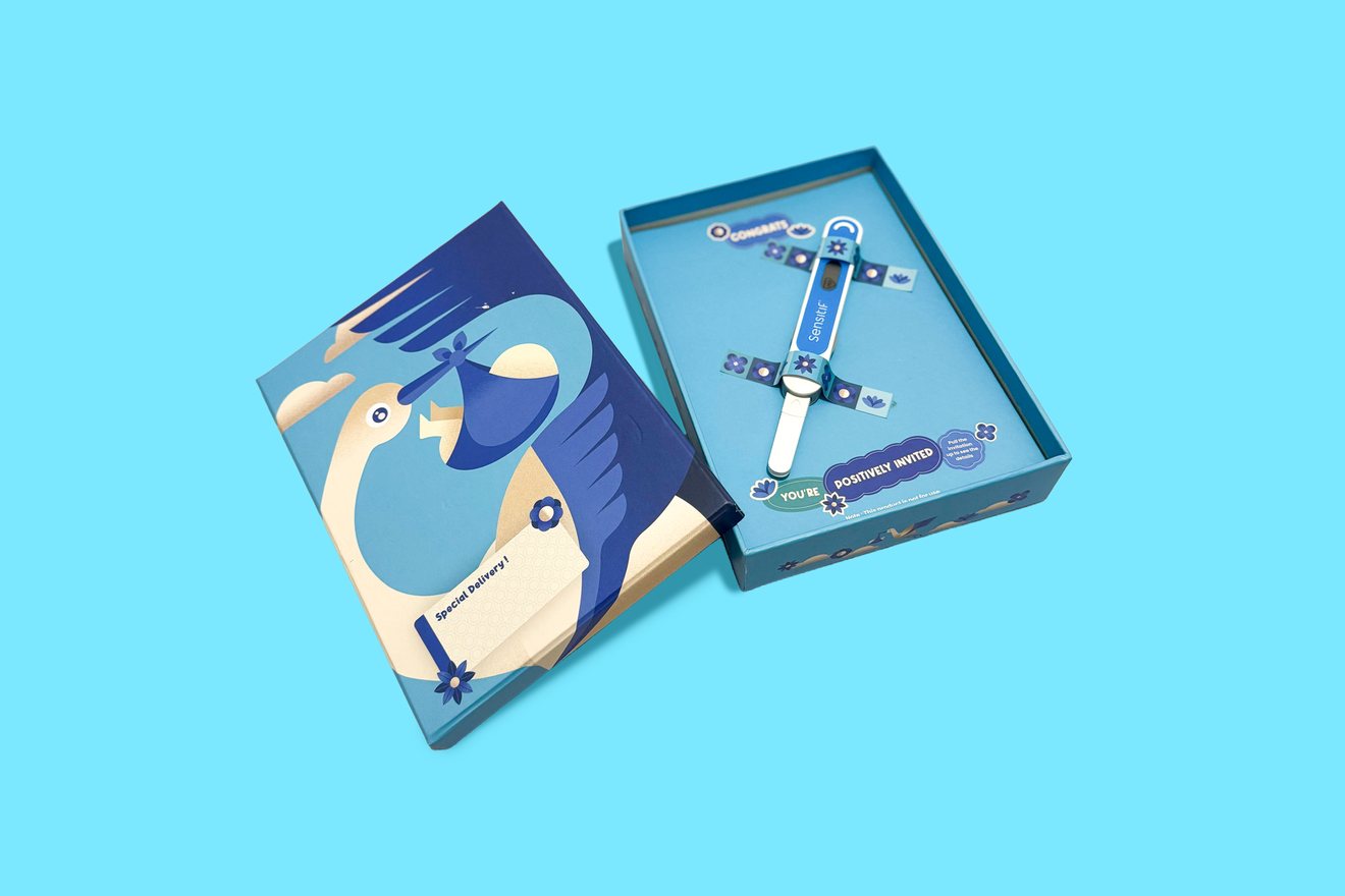 Sensitif Journey keepsake box opened to show the kit inside