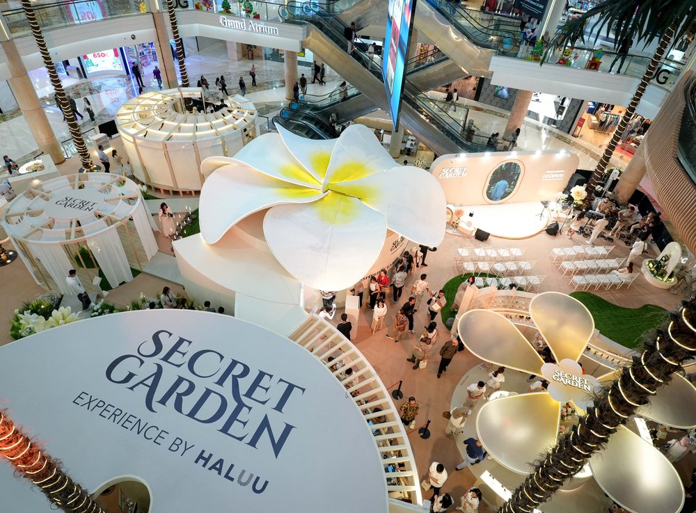 Overhead view of the Secret Garden installation open to all visitors